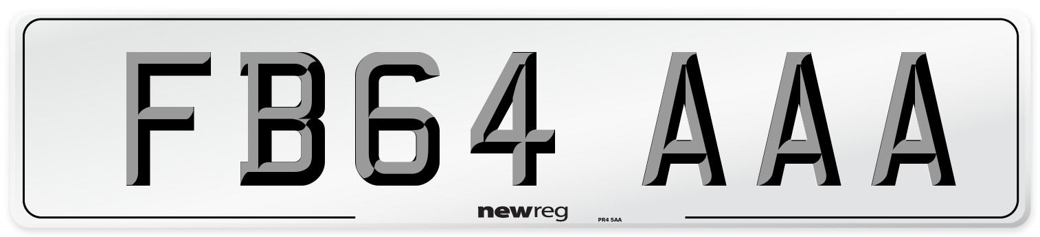 FB64 AAA Number Plate from New Reg